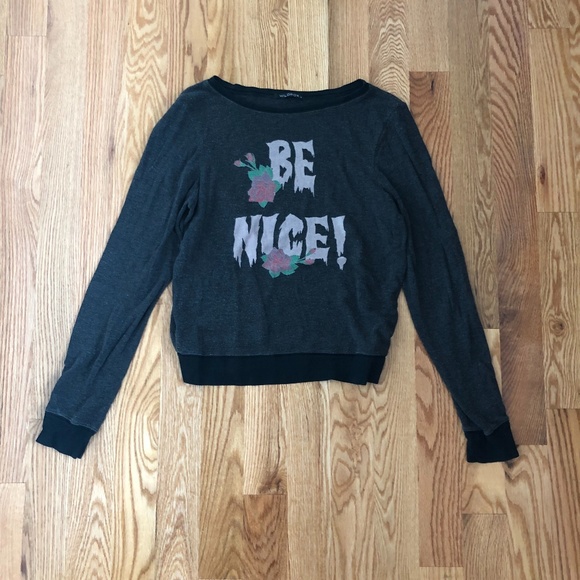 Wildfox Tops - Wildfox Baggy Beach Jumper Be Nice! Size S Wildfox Tops - Wildfox Baggy Beach Jumper Be Nice! Size S